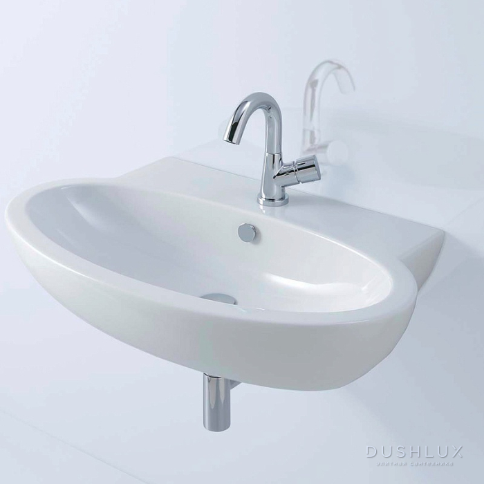 Фото AZZURRA COMODA Раковина 80х50 см, 1 отв., подвесная, цвет: белый