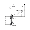 Hansgrohe Logis Смеситель для раковины 100 на 1 отв. с донным клапаном Push-Open, излив 108мм, h93мм, цвет: хром