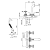 Nicolazzi Impero Смеситель для ванны с изливом из стены на 5 отв., встраиваемый, излив: 180 мм, цвет: хром