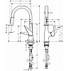 Hansgrohe Talis M51 Смеситель для кухни, на 1 отв однорычажный, поворотный излив 213мм с вытяжным душем, 2jet, h185мм, цвет: под сталь