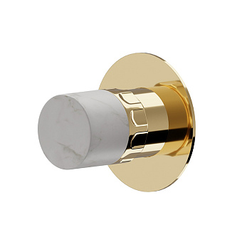 Newform Ionika allure bagno Запорный вентиль, встраиваемый, белый мрамор, цвет: цвет: PVD glossy gold