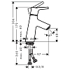 Hansgrohe Talis S Смеситель для раковины 80, на 1 отв, без донного клапана, излив 97мм, h68мм, цвет: хром