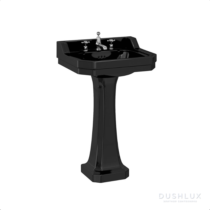 Фото Burlington Edwardian Раковина 56x47 см, 2 отв., цвет: черный