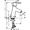 Hansgrohe Talis S Смеситель для раковины 80, на 1 отв, с донным клапаном, излив 97мм, h68мм, цвет: хром