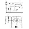 Duravit Starck 3 Раковина 55x42см., накладная, без отв., с переливом, с креплениями, цвет: белый