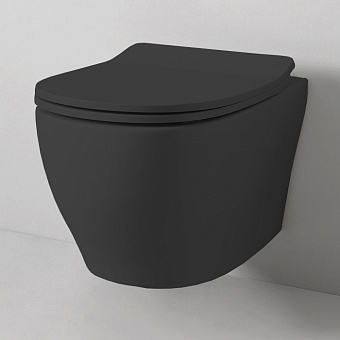 Artceram Ten Унитаз 52x36см., подвесной, безободковый, с крепежом, цвет: черный матовый