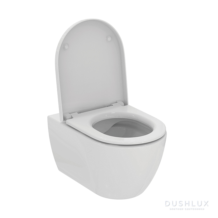 Фото Комплект 6 в 1: унитаз Ideal Standard Ellisse безободковый, инсталляция, сиденье микролифт, крепление, звукоизоляция, клавиша смыва: хром
