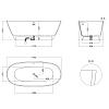 Salini Lofo Ванна 170x80см, отдельностоящая, Solid Surface, цвет: белый матовый