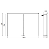 EMCO Flat Зеркальный шкаф 100x72.7см., LED-подсветка, 2 двери, 2 полки, розетка, с нижней подсветкой