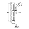 Grohe Tempesta 100 Душевой гарнитур, настенный, 4 вида струй, цвет: хром