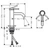 Hansgrohe Tecturis S Смеситель для раковины, 1 отв., без донного клапана, цвет: чёрный матовый