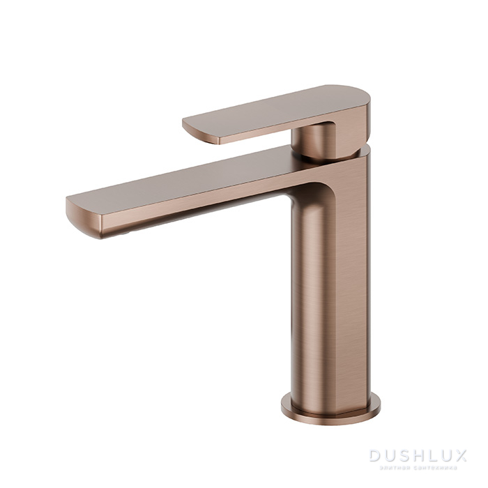 Фото Newform Haka Смеситель для раковины, 1 отв., без донного клапана, цвет: PVD brushed copper bronze