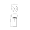 Dea Design Robust type Раковина 48x48x90см., напольная, без отв., Glasstech, прозрачная смола, цвет: чаша pomegranate/пьедестал graphite