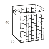 ADJ Корзинка Bottega, 35x35xH40 см., цвет: шоколад/капучино
