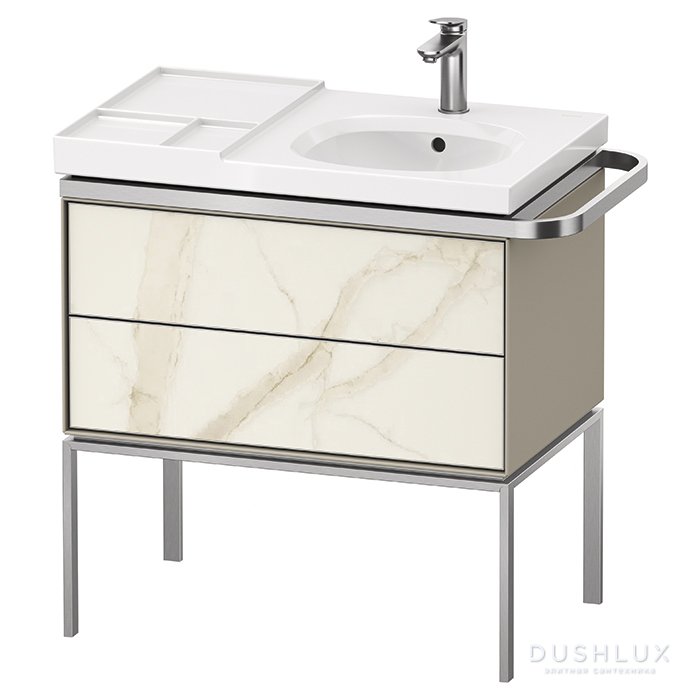 Фото Duravit Aurena Тумба напольная под раковину 78.4x80.2x49.2см., цвет: Таупе шелковисто-матовый/мраморная структура