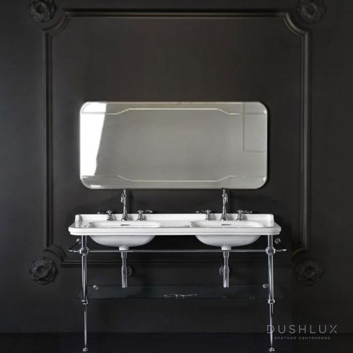 Фото Kerasan Waldorf Консоль 150x55см с раковиной на 3 отв, цвет: хром