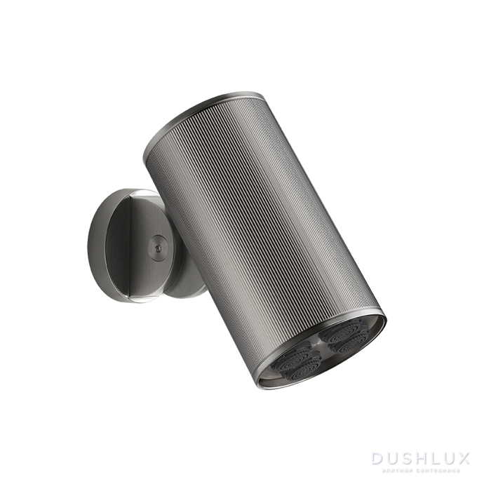 Фото Gessi 316 Rigato Верхний душ Ø7.9см., с настенным креплением, 4 струи, цвет: Steel Brushed