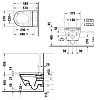 Duravit SensoWash Унитаз подвесной, безободковый, с сиденьем Sensowash, инсталляцией и клавишей, покрытие Hygieneglaze, цвет: белый