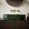Oasis Naos Композиция №1 Комплект мебели 236x56xh32см, подвесной, мраморный топ verde alp, цвет: золото матовое/орех трубчатый