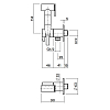QuadroDesign Source Гигиенический душ, настенный, с запорным вентилем, цвет: brushed stainless steel