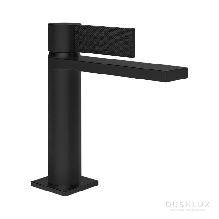Фото Gessi Inverso Diamantato Смеситель для раковины, 1 отв., с донным клапаном "Stop&Go", цвет: Matte Black