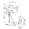 Duravit B.1 Смеситель для биде, 1 отв., с донным клапаном, излив 127мм, цвет: хром
