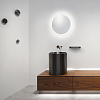 CEA Design GIOTTO Смеситель для раковины, настенный, прогрессивный, цвет: PVD черный сатинированный/Тик Бирманский
