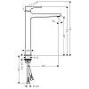 Hansgrohe Metropol Смеситель для раковины 260, на 1 отв, с донным клапаном, излив 204мм, цвет: хром