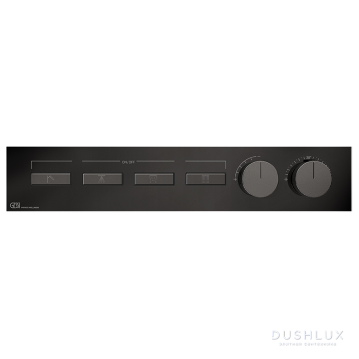 Фото Gessi Hi-Fi Термостат для душа, с включением до 4 источников одновременно, цвет: Black Metal PVD