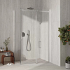 Kerama Marazzi Cristallo Душевая дверь 120x210см., раздвижная, с функцией soft close, цвет: брашированный никель
