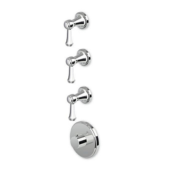 Zucchetti Agora Classic Встроенный термостатический смеситель, 1/2”, с 3 запорными клапанами, цвет: хром