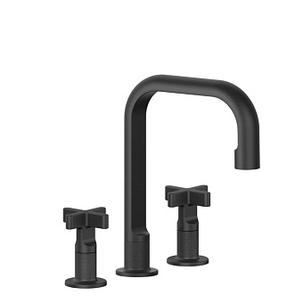 Gessi Inciso+ Смеситель для раковины на 3 отверстия с донным клапаном, цвет: black XL
