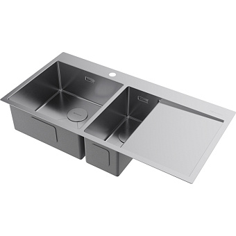 Omoikiri Akisame 100-2-L Кухонная мойка 100x20x51см.,встраиваемая, цвет: нержавеющая сталь