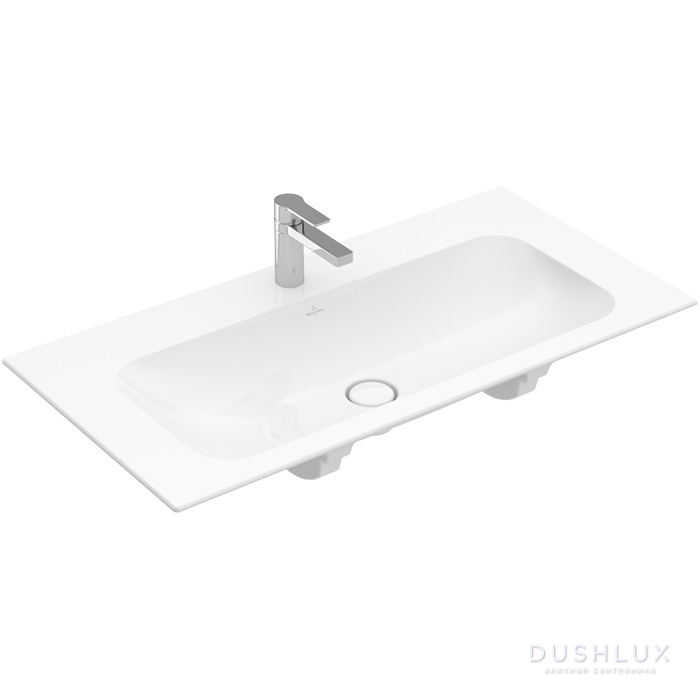Фото Villeroy&Boch Finion Раковина 100х50 см, 1 отв., с переливом, с антигрязевым покрытием CeramicPlus, цвет: белый