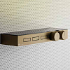Gessi Hi-Fi Термостат для душа, с вкл. до 3 источников одновременно, с полкой из черного мат. стекла, цвет: Warm bronze brushed PVD