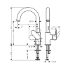 Hansgrohe Vernis Blend Смеситель для раковины 230, на 1 отв, с донным клапаном, излив 166мм, h200мм, цвет: хром