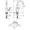 Hansgrohe Rebris E Смеситель для раковины, 1 отв., с поворотным изливом, с донным клапаном, цвет: черный матовый