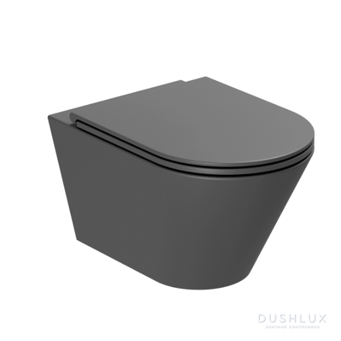 Фото Azzurra Forma Унитаз подвесной 54x37x34см., безободковый, в комплекте с креплением, цвет: Carbone