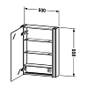 Duravit Xsquare Шкаф зеркальный 60х15.6 см, Dx, 1 зерк дверца, 2 стекл полки, 1 дер полка, 1 выкл, 1 розетка, цвет: скандинавский белый шелковисто-матовый