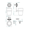 THG Hirondelles Platinum Stamped Стакан подвесной, стеклянный, цвет: Polished nickel