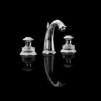 Devon&Devon Excelsior Swan Смеситель для раковины на 3 отверстия, цвет: хром