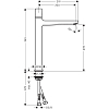 Hansgrohe Metropol Смеситель для раковины 260, на 1 отв, с донным клапаном  Push-Open, излив 204мм, h259мм, рук. Select, цвет: хром