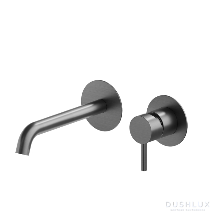 Фото Newform X-Steel 316 Смеситель для раковины, встраиваемый, цвет: PVD brushed gun metal