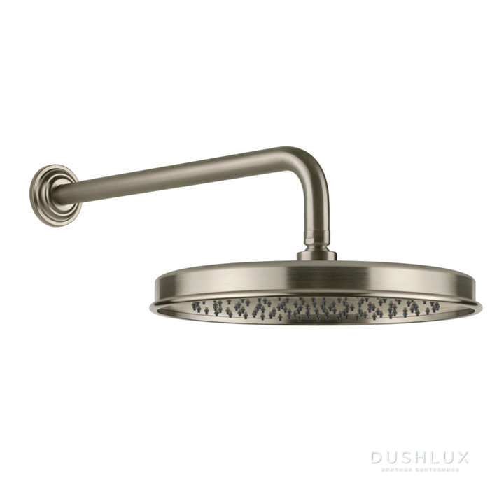 Фото Gessi Venti20 Верхний душ Ø32.8см., с настенным держателем 38.9см., цвет: Finox Brushed Nickel