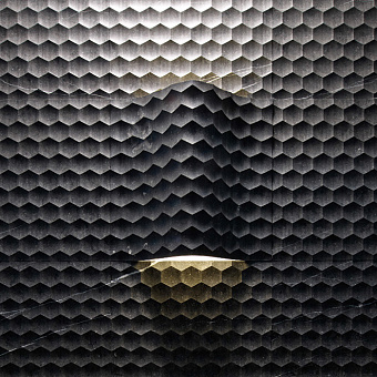 Lithos Design Geometric Натуральный камень 60x60x14см, настенный, материал: мрамор pierre bleue/favo curve luce