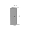 Duravit White Tulip Шкаф подвесной 40x36x132 см, 1 дверца, 3 стекл. полки с алюм., петли справа, цвет: белый высокоглянцевый
