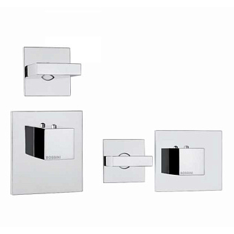 Bossini Rectangular Смеситель для душа, встраиваемый, термостатический, с переключателем на 2 источника, цвет: хром