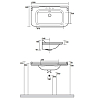 Kerasan Waldorf Раковина 120x55 см, 1 отв., керамическая, цвет: белый/бронза