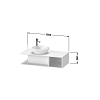 Duravit D-Neo Тумбочка подвесная компакт 100x48x26 см, раковина, 1 открытое отделение на правой стороне, цвет: Black Oak