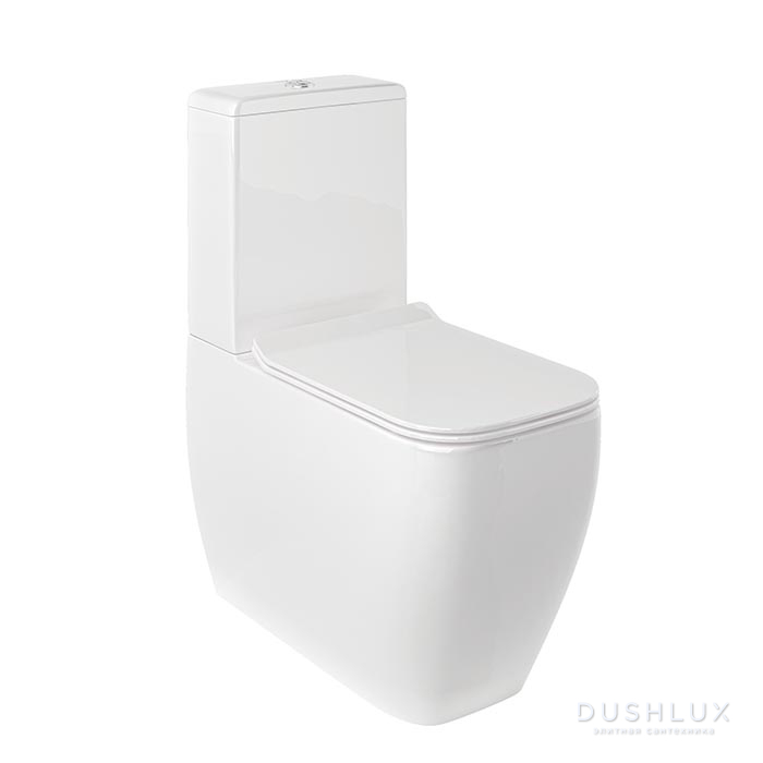 Фото Kludi Resa С Унитаз моноблок, 62x34см, безободковый, spiralflush, цвет: белый глянцевый